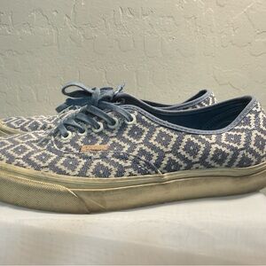 Vans Blue Patterned Canvas Athletic Shoes